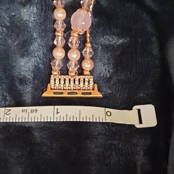 Beaded Apple Watch Band Pink & Rose Gold - Picture 3 of 4